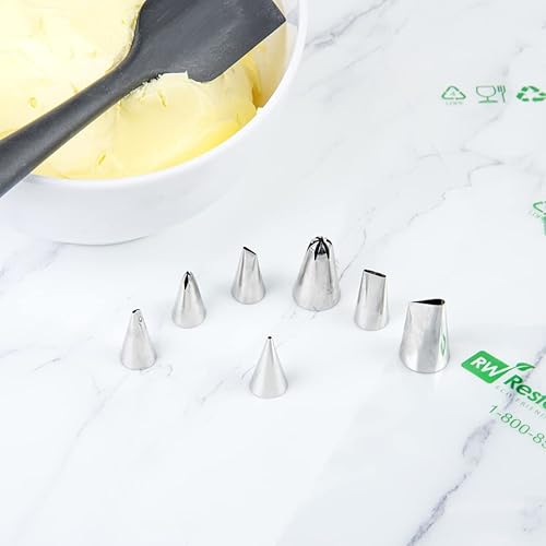 Miniatura 3 de Restaurantware Pastry Tek Punta de tubería, 1 punta redonda redonda para glaseado  #2, resistente a la corrosión, punta de glaseado de acero