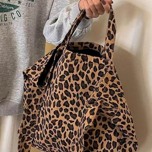 Bolso tote con estampado de leopardo para mujer miniatura 5