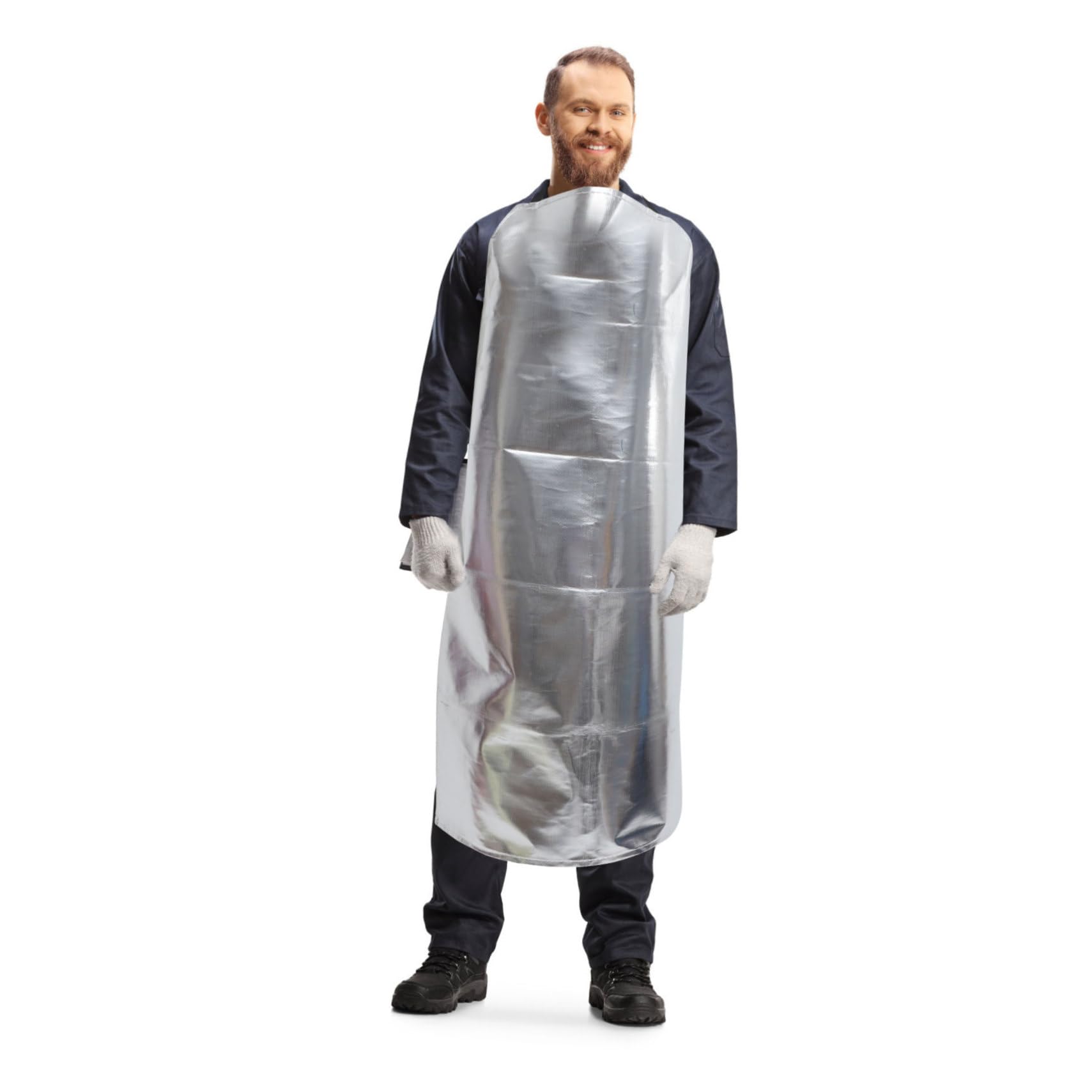 Feuerfeste Aluminiumfolien Schürze Unisex mit Verstellbaren Gurten Ölbeständig Hitzeschutz Schutzanzug für Werkstatt und Schweißarbeiten Zufällige Farbe