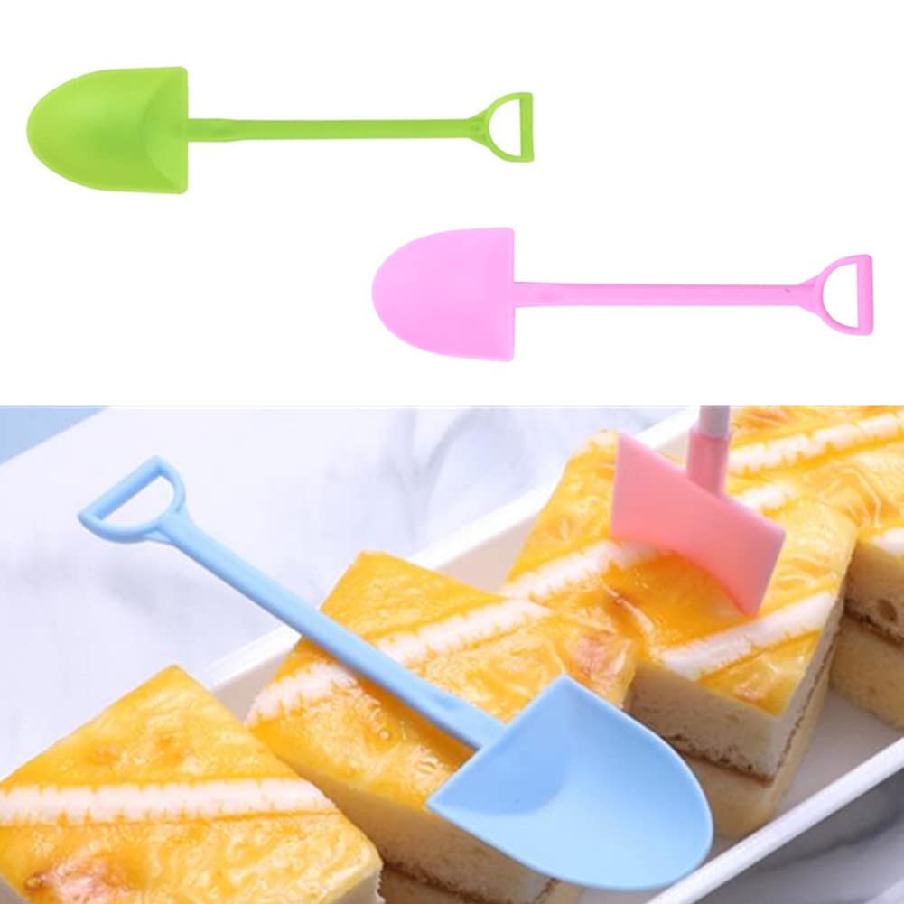 100-Pack Colorful Mini Shovel Spoons - 4.8" Disposable Plastic Dessert Spoons For Ice Cream, Yogurt, Parties (Mixed Colors)