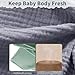 Muslin Swaddle Blankets for Newborn, 2 Pack Breathable Soft Receiving Blanket, Large 41 x 41 inches Swaddle Wrap Burping Clothes, Essentials Infant Shower Items. (Gray & Green)
