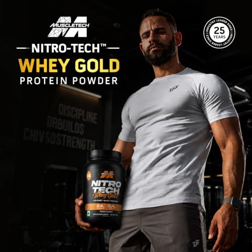 Image of MuscleTech Nitro-Tech Whey Gold Protein Powder | 24 g Protein & 5.4 g BCAAs Per Serving | Supports Lean Muscle & Faster Recovery | Cookie & Cream| 907g