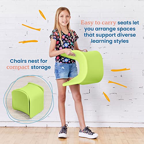Image of ECR4Kids Wave Seat Perch Stool, 14in - 15.1in Seat Height, Flexible Seating, Lime Green, 2-Pack
