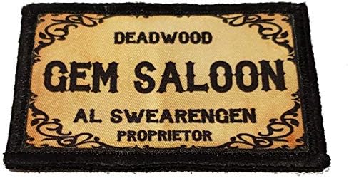Deadwood Gem Saloon Sign Tactical Morale Patch Patch Made in The USA- Patches Perfect for Your Plate Carrier Military Vest, hat, Backpack. Funny Patch by Redheadedtshirts!