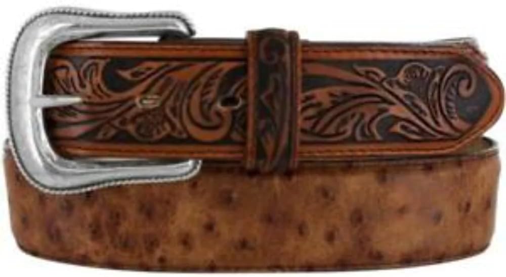 Rustic Ostrich Belts 32 Tan Men