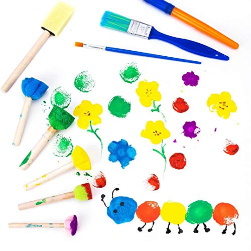 image for AVIDE 53Pcs Paint Sponges for Kids, Sponge Painting Brushes Kids Paint