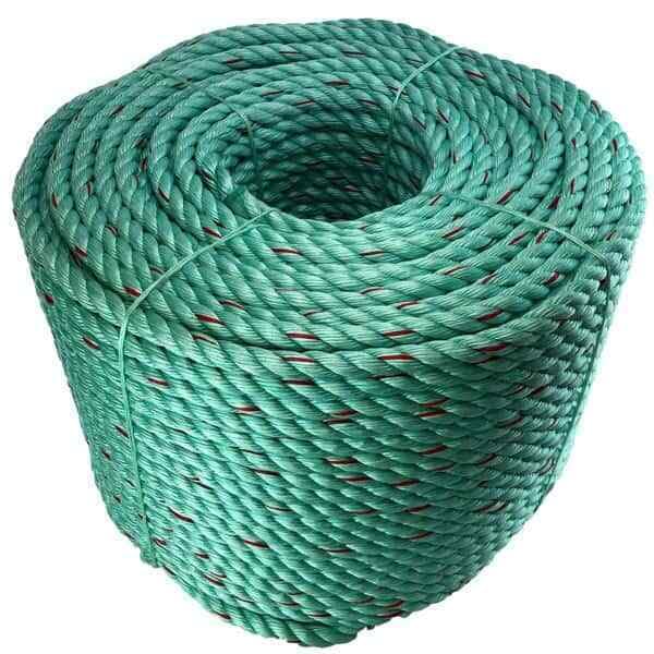 16mm Green Polysteel 3 Strand Rope Ropes Coil Pot Fishing Tree Surgery (5 Metres)