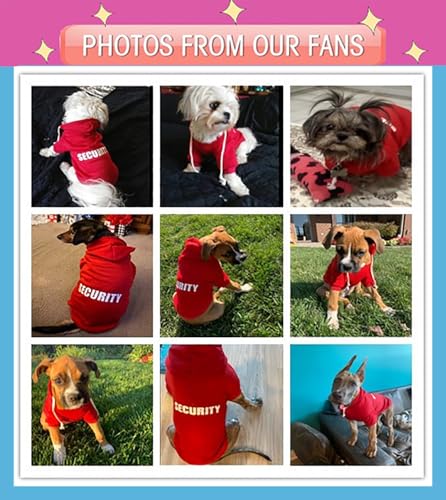 Izefia Hunde Kapuzenpulli Security Rdc Pet Bekleidung Hunde Shirt Wärmer Pullover Baumwoll Jackett Mantel Kleiner Hund Mittlerer Hund Rot L
