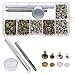 Produktbild 120 Set Leder Nieten Einzel Kappe Nieten Tubular Metall Bolzen mit Befestigungswerkzeug Kit für Leder Handwerk Reparieren Dekoration, 4 Größen