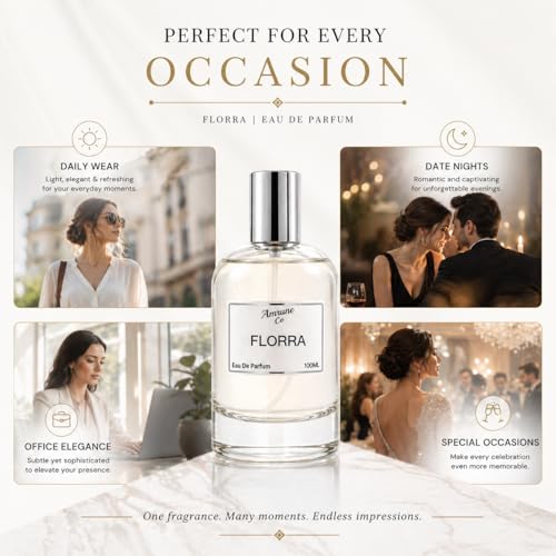 Image of Florra White Gardenia & Pear Blossom Eau De Parfum (EDP) for Women | Intense Upto 12-Hour Long Lasting Premium Luxury Fragrance | 100ML