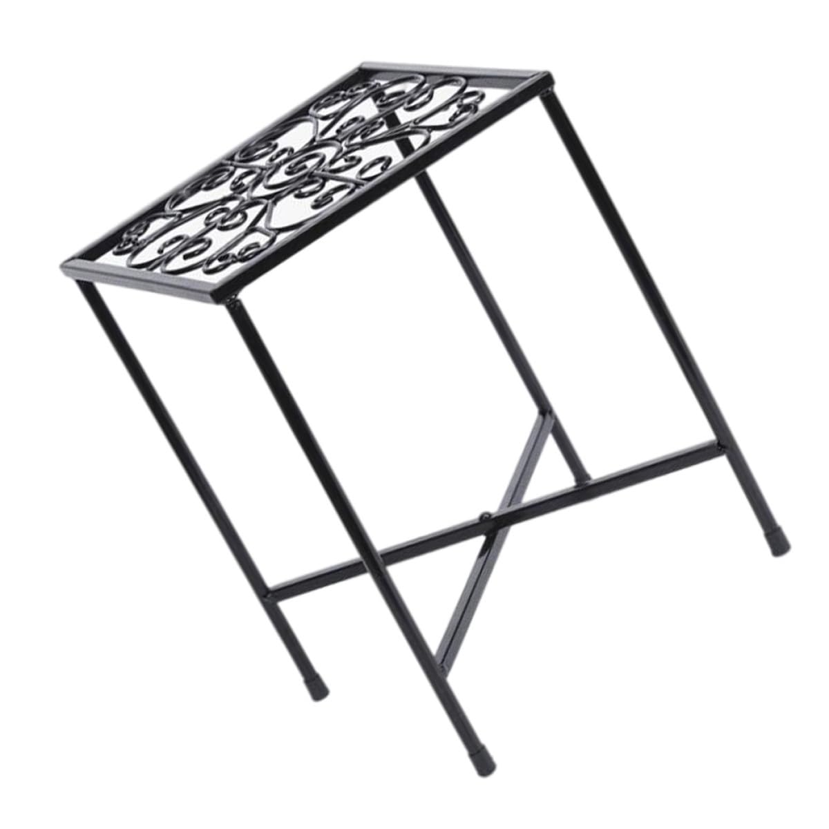 Support pot de fleurs décoratif pour balcon fleuri et salon moderne en fer noir