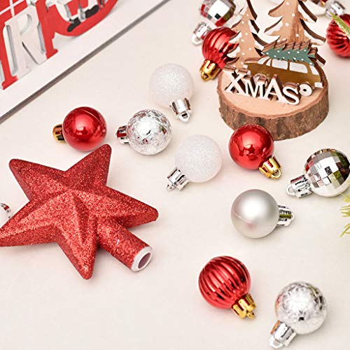 FEIlei Ornamentos de árvore de Natal, 30 peças de bola de Natal de 3 cm decoração de árvore de Natal