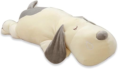 Almohada de felpa para abrazar para dormir, muy suave, para cachorros, de juguete, color gris, 20 pulgadas