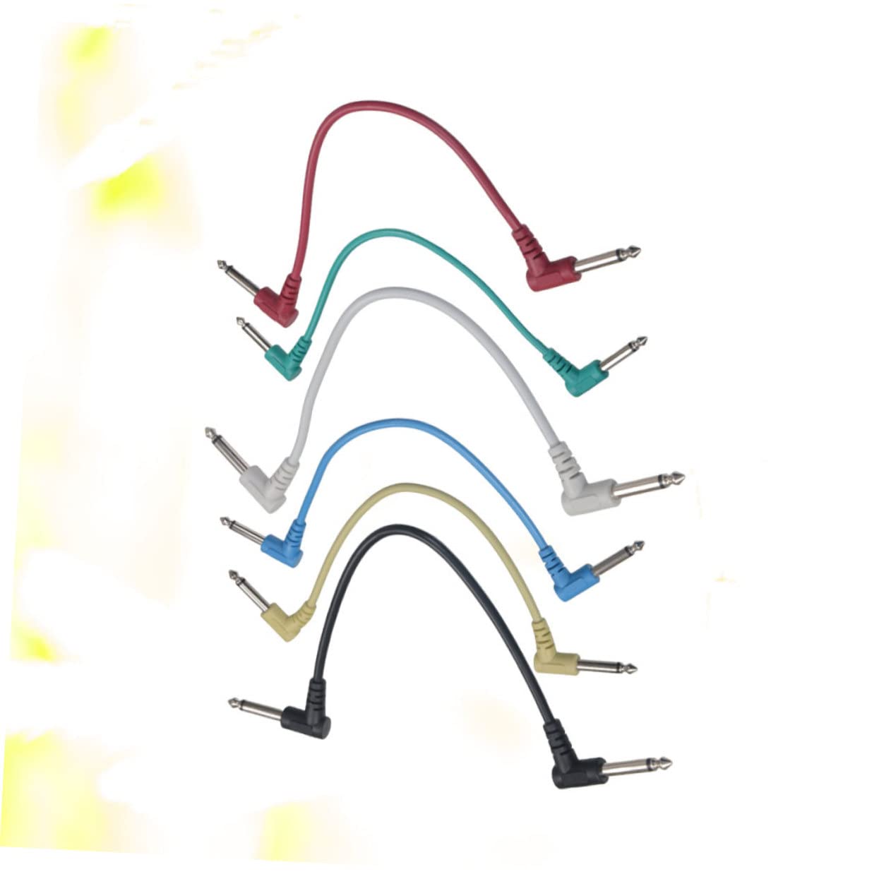 BESTonZON Guitar Accessories 6pcs 6.35mm Guitar Patch Cable Right Angle Design for Effector