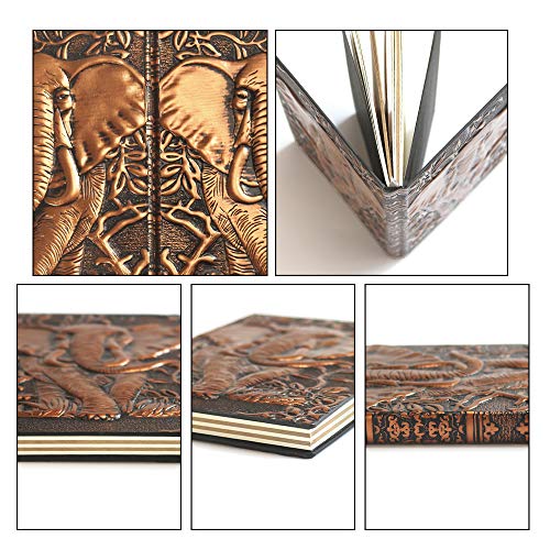 Leather Journal Writing Notebook - Antique Handmade Leather Daily Notepad Sketchbook, Elephant Gift For Men & Women, Travel Diary & Notebooks To Write In (Red, A6) #TOP3