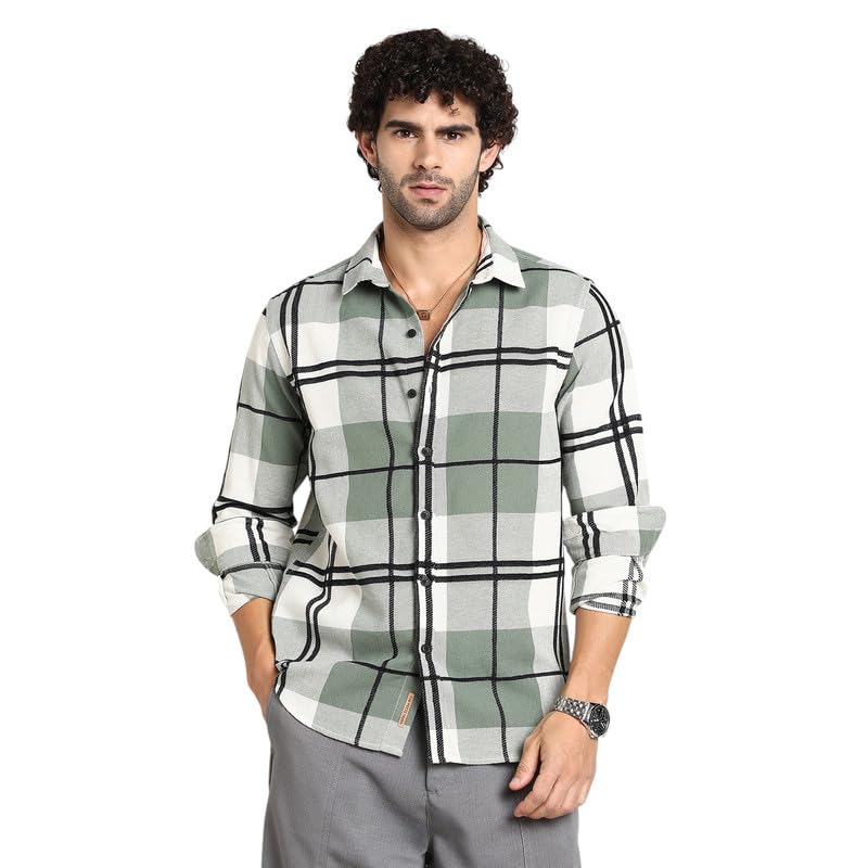 Image of CAHOOT Men's Shirt for Casual Wear | Mid-Rise | Regular Fit | Button Closure | Shirt Crafted with Comfort Fit for Everyday Wear