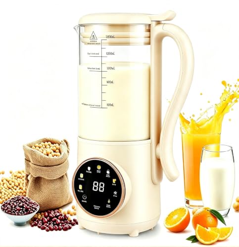 Máquina de Leche Vegetal 1400 ml, Máquina de Leche de Soja con Autolimpieza