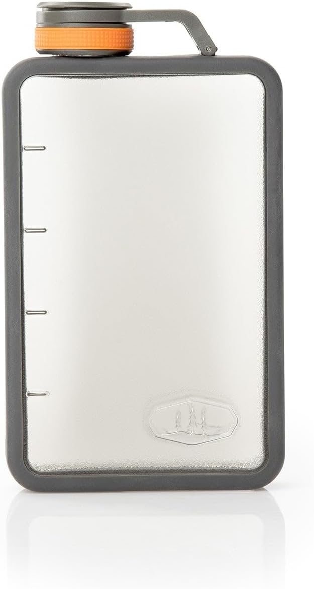 Boulder Flask, Shatter-Resistant, Leakproof Hip Flask with Clear Body & Silicone Grip, BPA-Free Bottle for Hiking, Camping & Travel