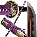 entez Katana Sword Real - Sharp Blade Damascus Steel Japanese Samurai Swords Full Tang Hand Forged Collection Gift Katanas