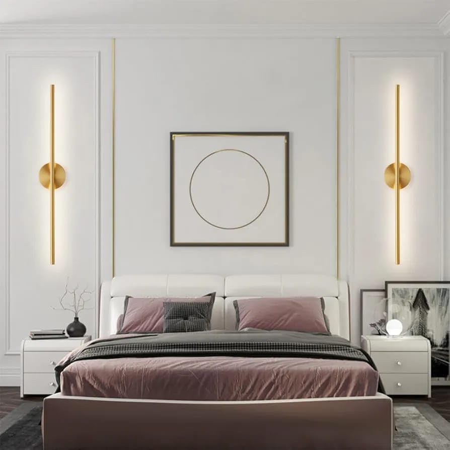 Image of Glowave Modern 600mm LED Long Tube Center Base Wall Light - Tricolour | Warm White, White, Natural White | (Golden)