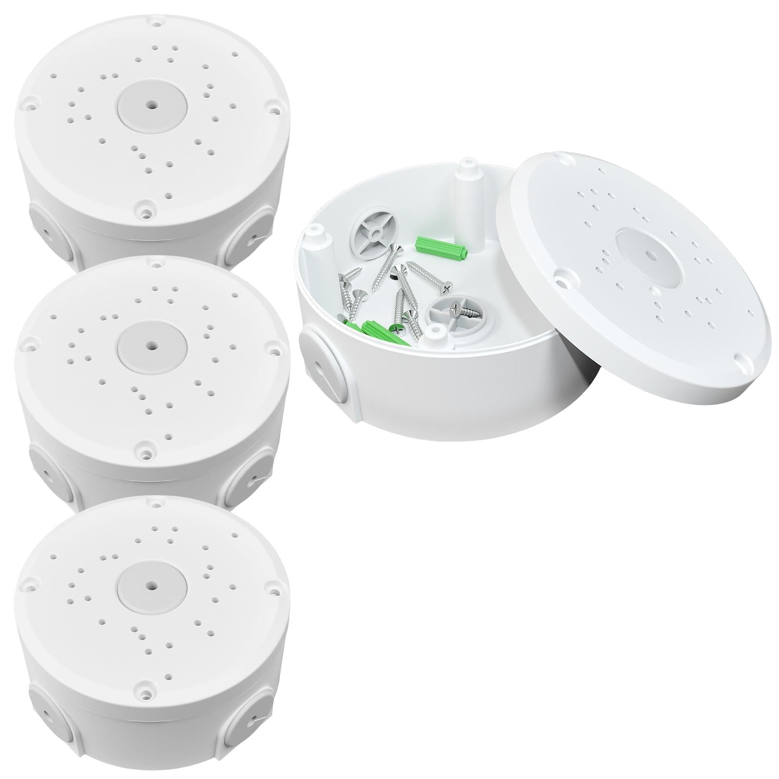 YBCCBY Universal Junction Box, 120*54mm Waterproof Project Box Junction Boxes Mount Bracket ABS Cable Management Boxes White Electrical Wiring Junction Box Deep Base for Security Surveillance Cameras