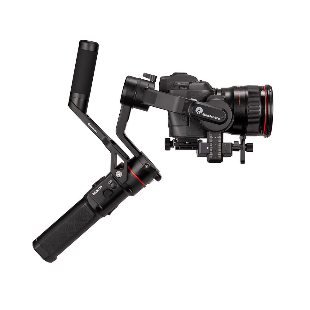 Manfrotto MVG220, Gimbal Portatile Stabilizzata a 3 Assi Professionale per Fotocamere Mirrorless e Reflex, Flessibile, Sostiene Fino a 2,2 kg, Perfetta per Fotografi, Vlogger e Blogger