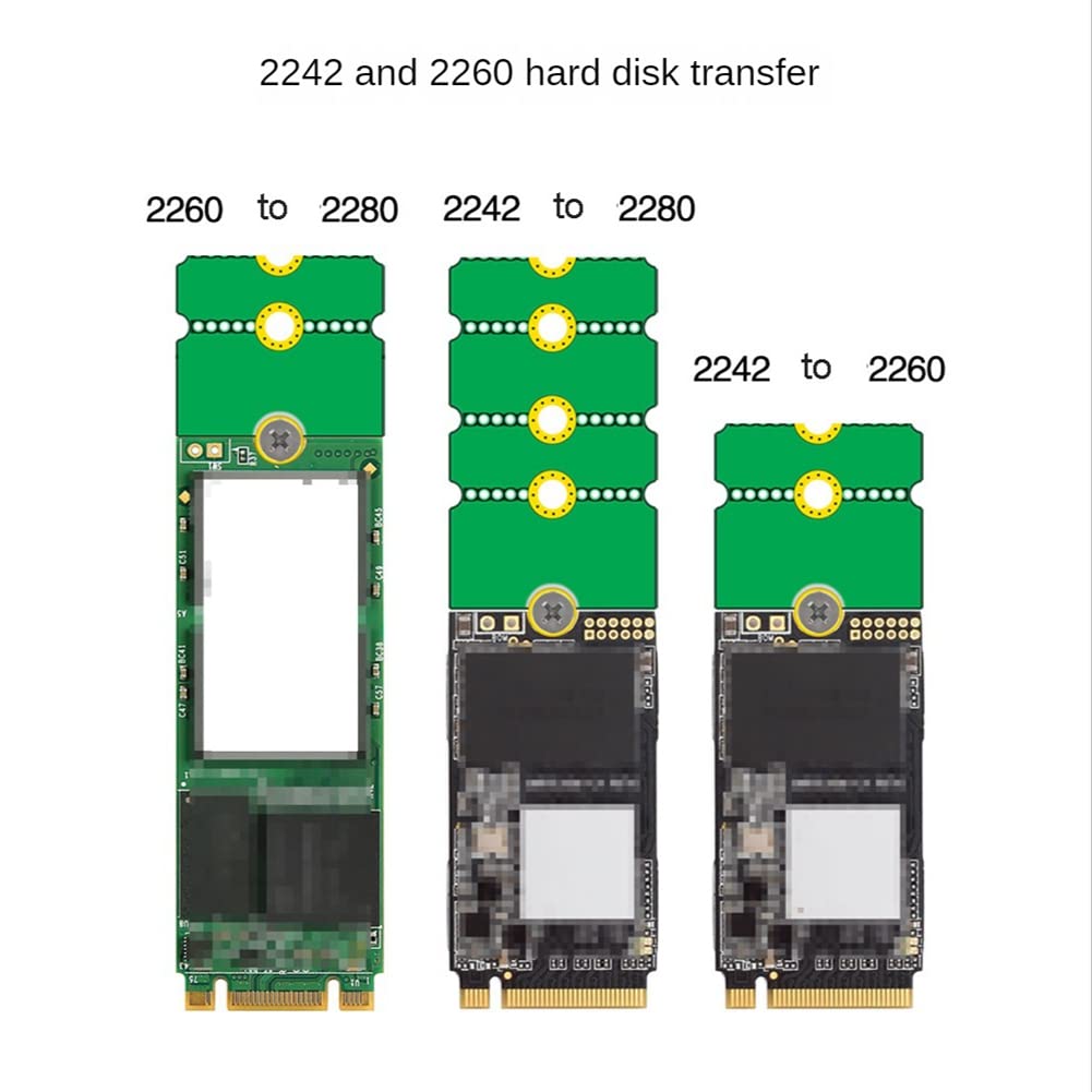 NGFF NVME .2 Extended Bracket 2230 bis 2242/2260/2280, 2242 bis 2280, 2260 do 2280 adapter transferowy