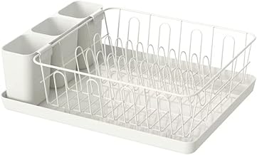 Dish Drainer Rack – VARIERA Style, 42x30 cm | Powder-Coated Steel Utensil Drying Tray for Kitchen Sink | White Finish Plate Rack Organizer