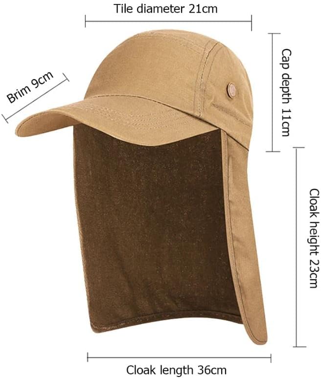 Miniatura 3 de Mrlahat Gorra de pesca ajustable al aire libre con solapa larga para orejas y cuello, unisex