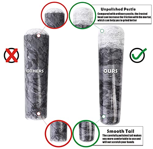 Siparui Marble Replacement Pestle 5.3Inch Only Polished Stone Pestle (Mortar Is Not Included)(Light Gray White) #TOP2