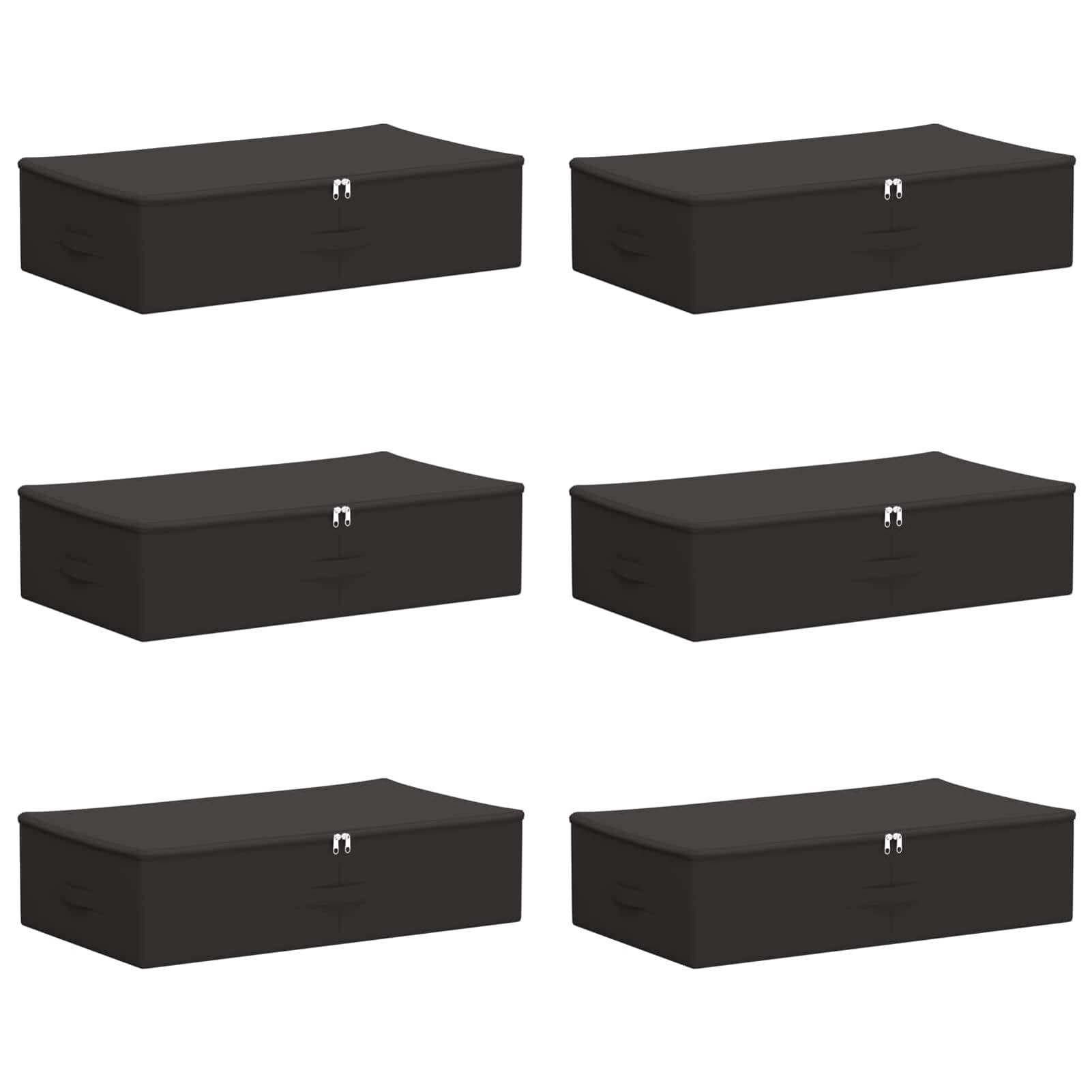 Gecheer Aufbewahrungsbox 6 pcs Anthrazit 70 x 40 x 18 cm Vliesstoff, Faltbare Stoffbox mit Deckel & Verstärkten Griffen Kleiderbox für Schrank Regal Kleidung42024590