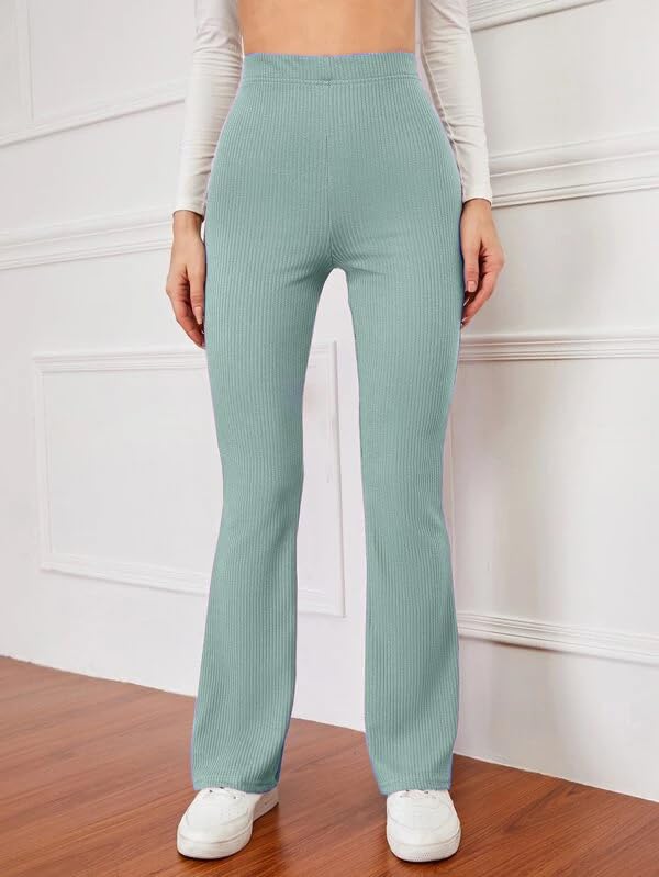 Image of Leriya Fashion Women's Stretch Fit Mid Rise Western Ribbed Stretchable Trousers || Casual Wear Jogging Wear || Sweatpants || Lightweight Wear.