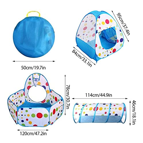 WIUSOODE 3 em 1 tendas para crianças de aço inoxidável playground pátio bola portátil piscina túnel