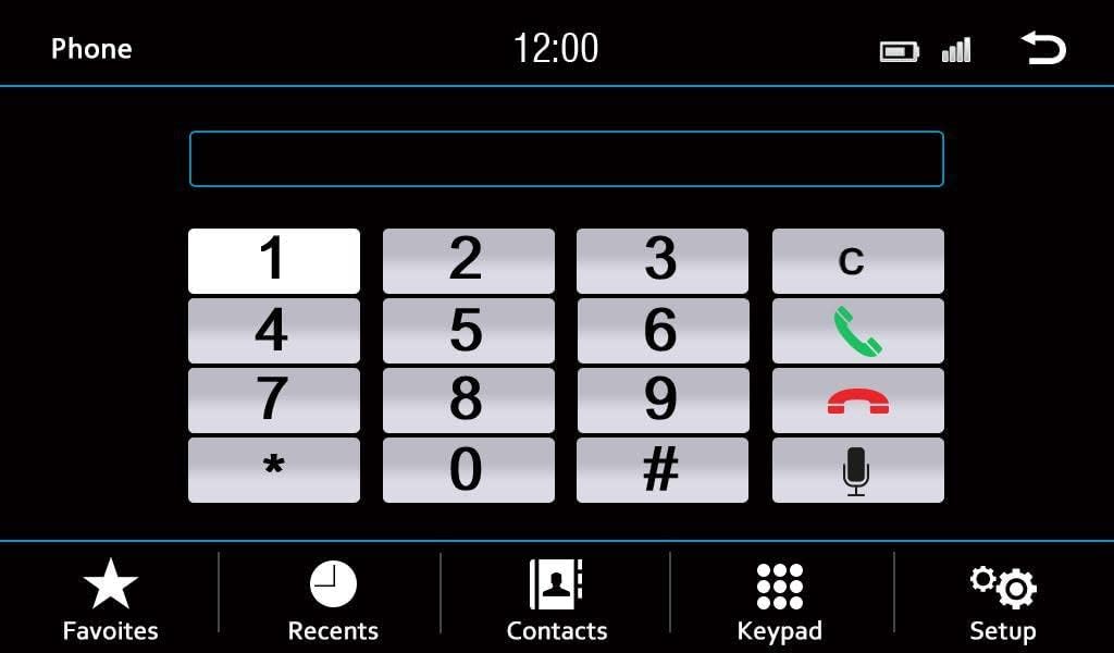 Dynavin N7-DCX Bluetooth Phone dial pad screen