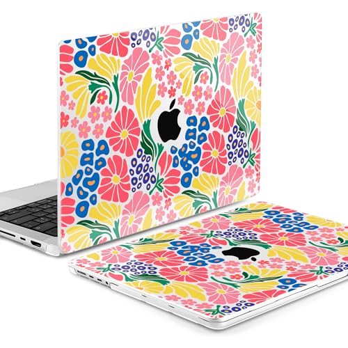 Image of MEEgoodo Case for MacBook Pro 16 inch 2026 2024 2023 2021, Laptop Hard Shell Compatible with M5 M4 M3 M2 M1 Pro /Max Chip, Fit Model A3429 /A3428 /A3403 /A3186 /A2991 /A2780 /A2485, Groovy Flower