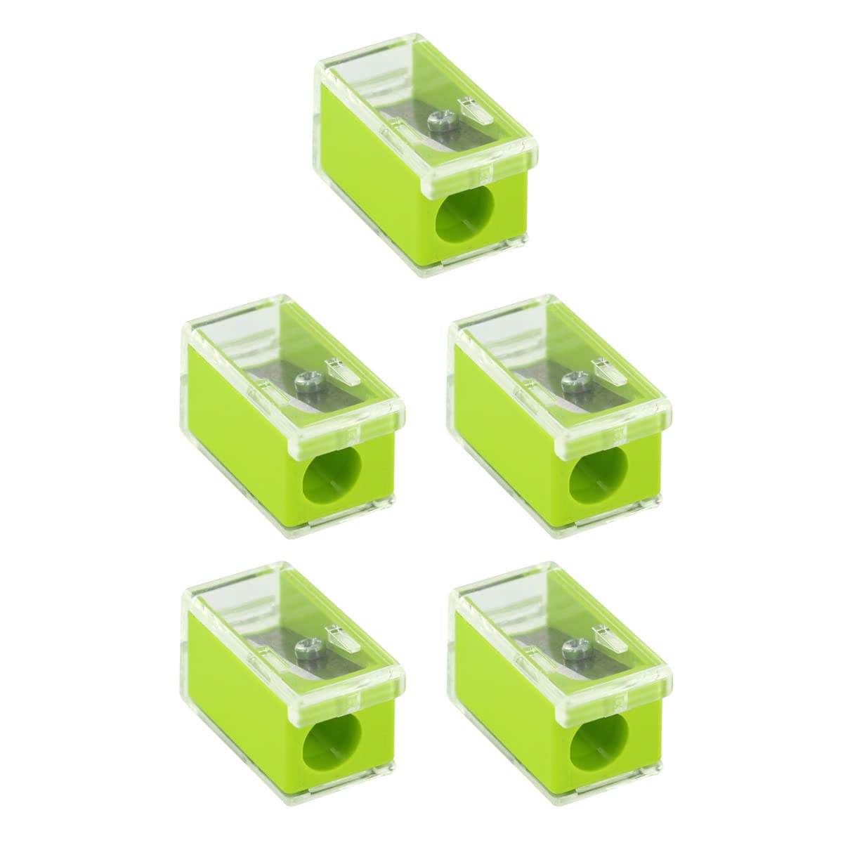 KUM AZ1022216-G Sharpener with Container, Micro K1 Green, Pack of 5, Small Sharpener