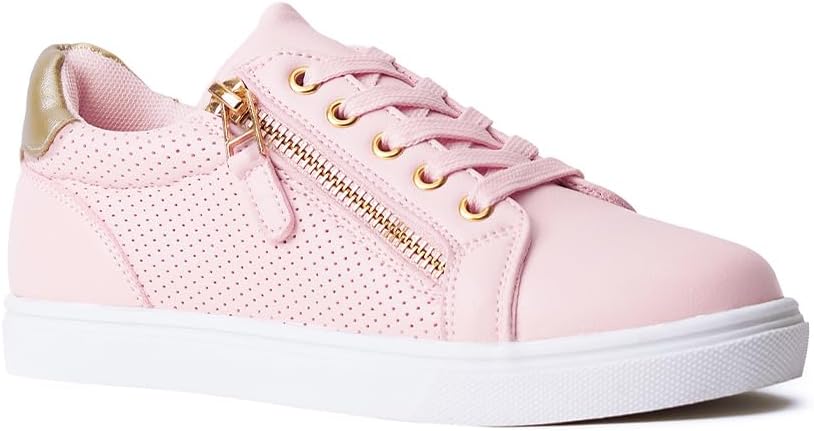 FabKids Kids Sneakers Boys Girls White Shoes Low Top Lace Up Footwear for Toddler Little Kid Big Kid