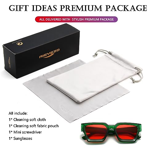Image of AIEYEZO Square Sunglasses for Women Men Square Thick Frame Sun Glasses Simple Designer Style Shades