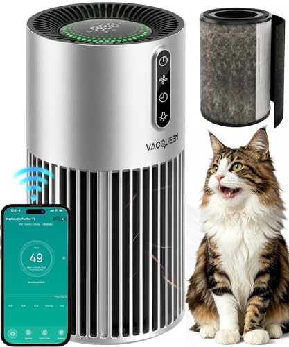 Image of Smart Air Purifiers for Bedroom Home with Timer and Schedule, Cover 2200 Ftand Quiet Sleep Mode, Washable Pre-Filter, WiFi HEPA Air Purifier For Remove Home Pets Odors, Smoke, Dust (Sliver)