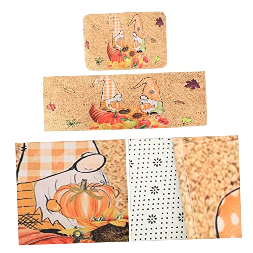 Tapete antideslizante PRETYZOOM de 2 piezas con diseño festivo para cocina y entrada 7