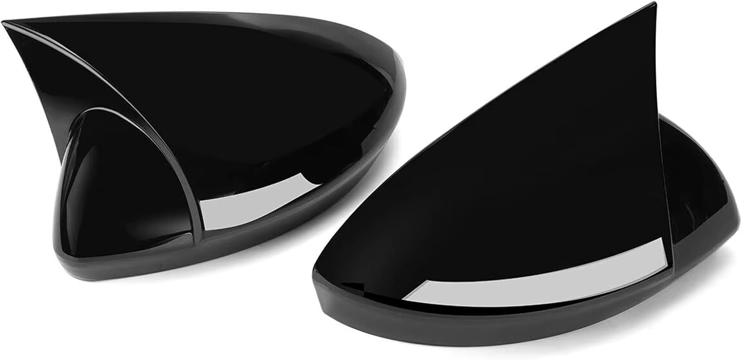 XJPGHA Wing Mirror Covers Caps for Renault Megane 4 MK4 2016-2020, Sturdy Durable Cover Housing Door Mirror Vehicle Accessory Rearview Side Covers,Black