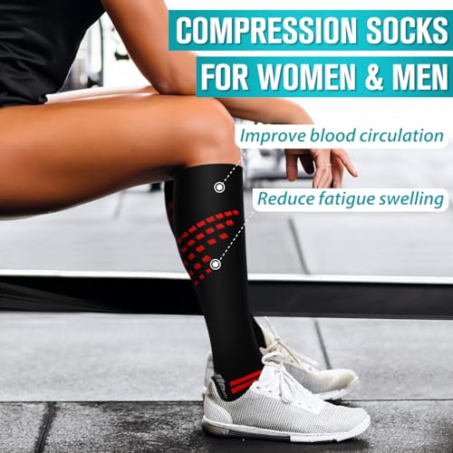 Image of Copper Compression Socks for Women & Men (6 pairs) - Best Support for Nurses, Running, Hiking, Recovery