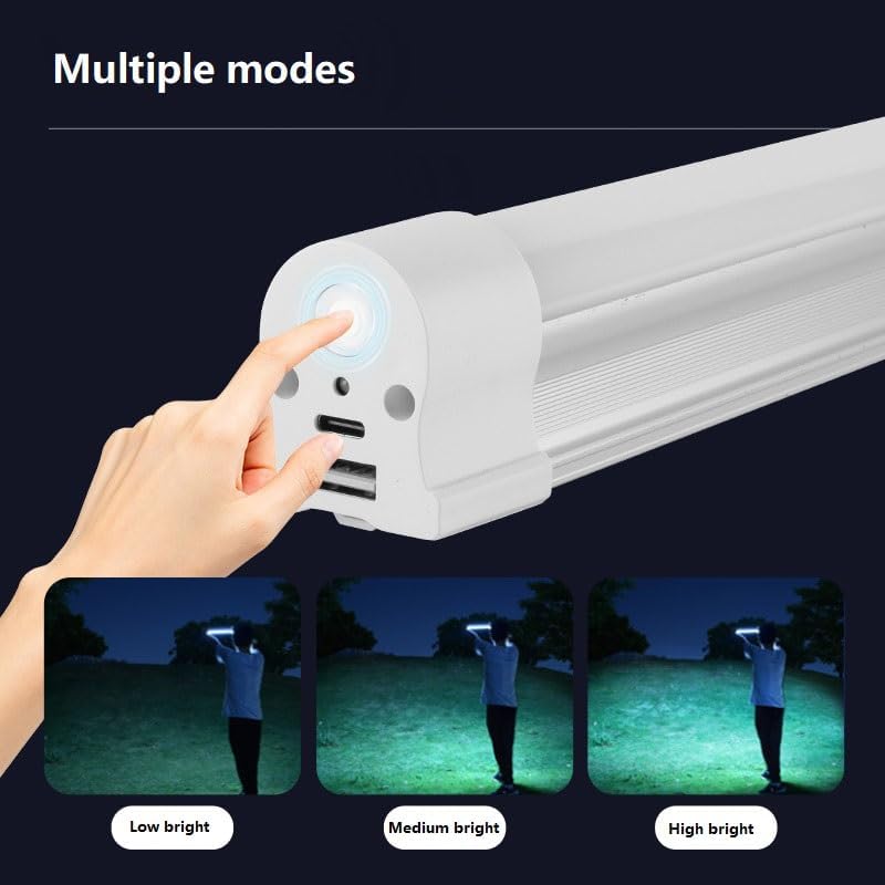 LED Tube Magnetic Work Lights 6000mAh,5 Lighting Options, Camping Lantern USB Rechargeable Portable Battery Powered Lights with 2 Magnets,for Hiking,Home,Outdoor Night Fishing (LLQ120) - Image 5