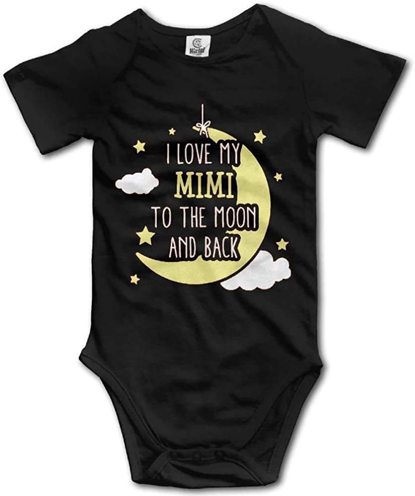 SiYoocaI Love My Mimi to The Moon and BackCotton Baby Short Sleeve Bodysuit Onesies Rompers for Boys and Girls Black