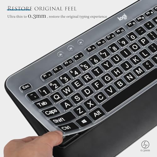 Keyboard Cover Skin Compatible with Logitech MK545 Advanced Wireless Keyboard, Logitech MK540 Advanced Wireless Keyboard Keyboard Protector - Black