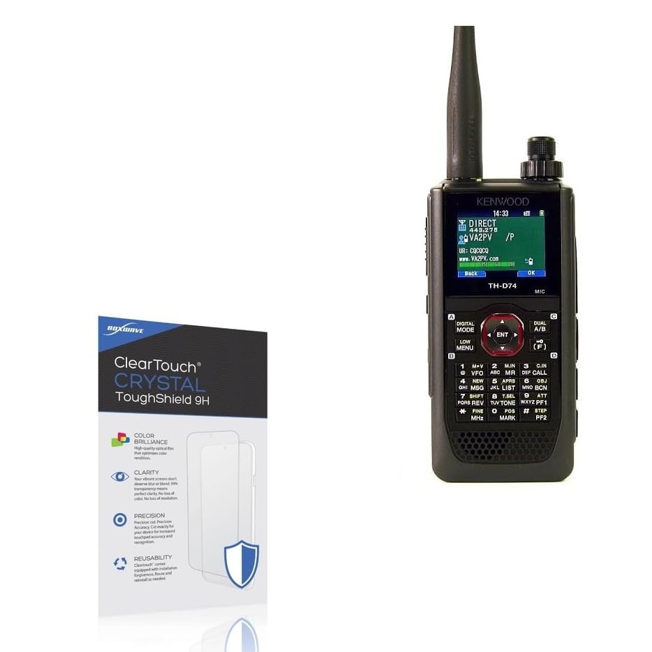 BoxWave Screen Protector Compatible with Kenwood TH-D74A - ClearTouch Crystal ToughShield 9H (2-Pack), Clear 9H Tough Flexible Film Screen Protector