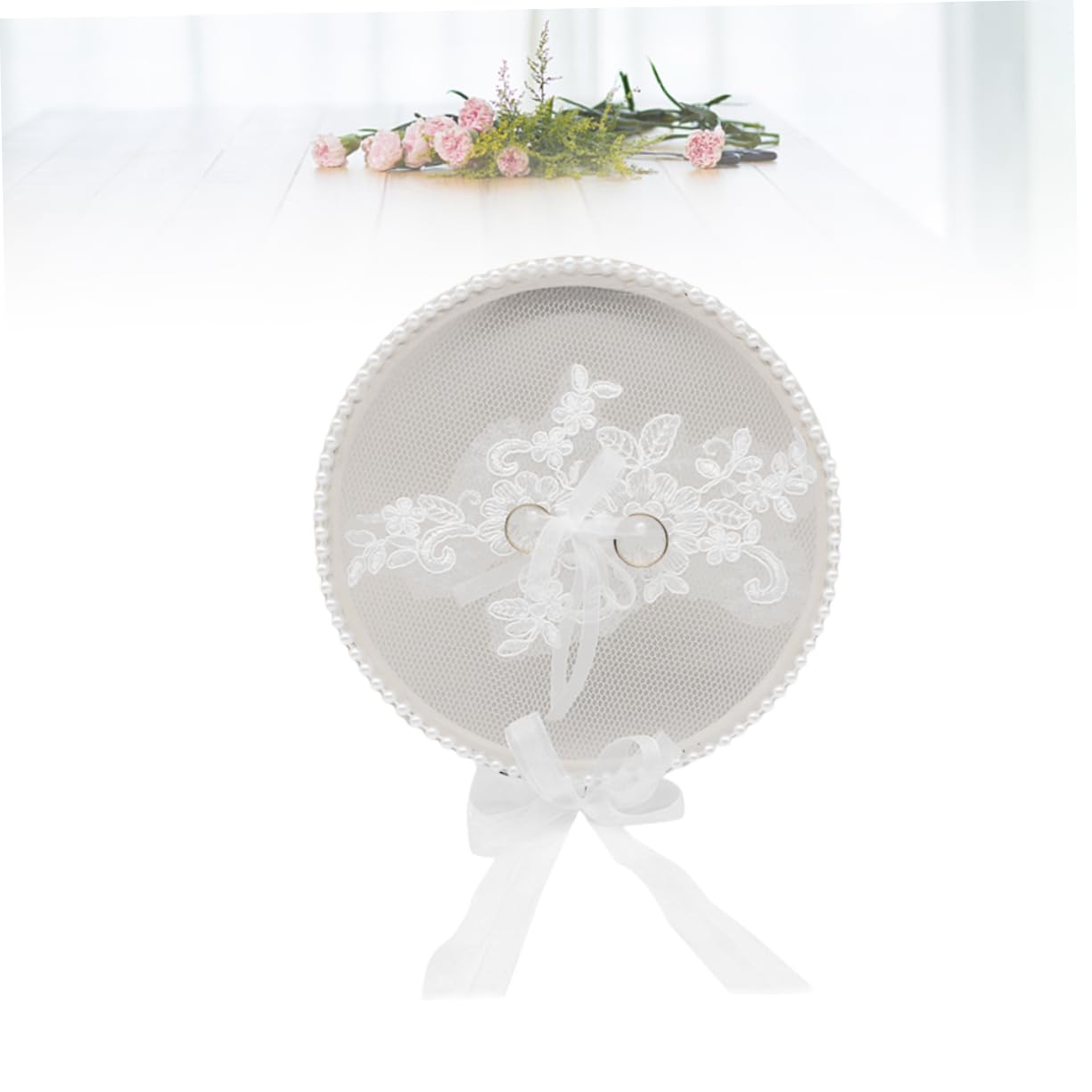 Abaodam 3 Stücke Floral Bowknot Kissen Hochzeit Dekorationen Für Engagement Spitze Bearer Für Hochzeit