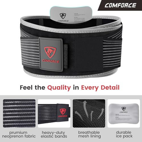 Image of Wide SI Belt with Ice Pack,Comfort SI Joint Belt Relieves Sciatica Hip Pain | Extra-wide Belt Prevents Rolling,Even Compression,Relieves Pelvic & Postpartum Pain,Hot /Cold Therapy,Adjustable,Fits 49 inch-59 inch