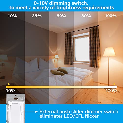 Torchstar 0-10V Led Dimmer Switch, Single-Pole Or 3-Way Light Switch, 120-277V For Dimmable Led Panel Light Linear Light, Etl Listed, Pack Of 2 #TOP3