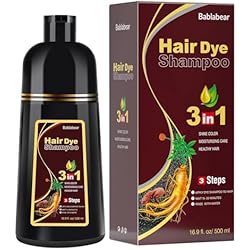 Bablabear Brown Hair Dye Shampoo for Gray Hair Coverage,Instant Hair Color Shampoo for Women and Men.500ml